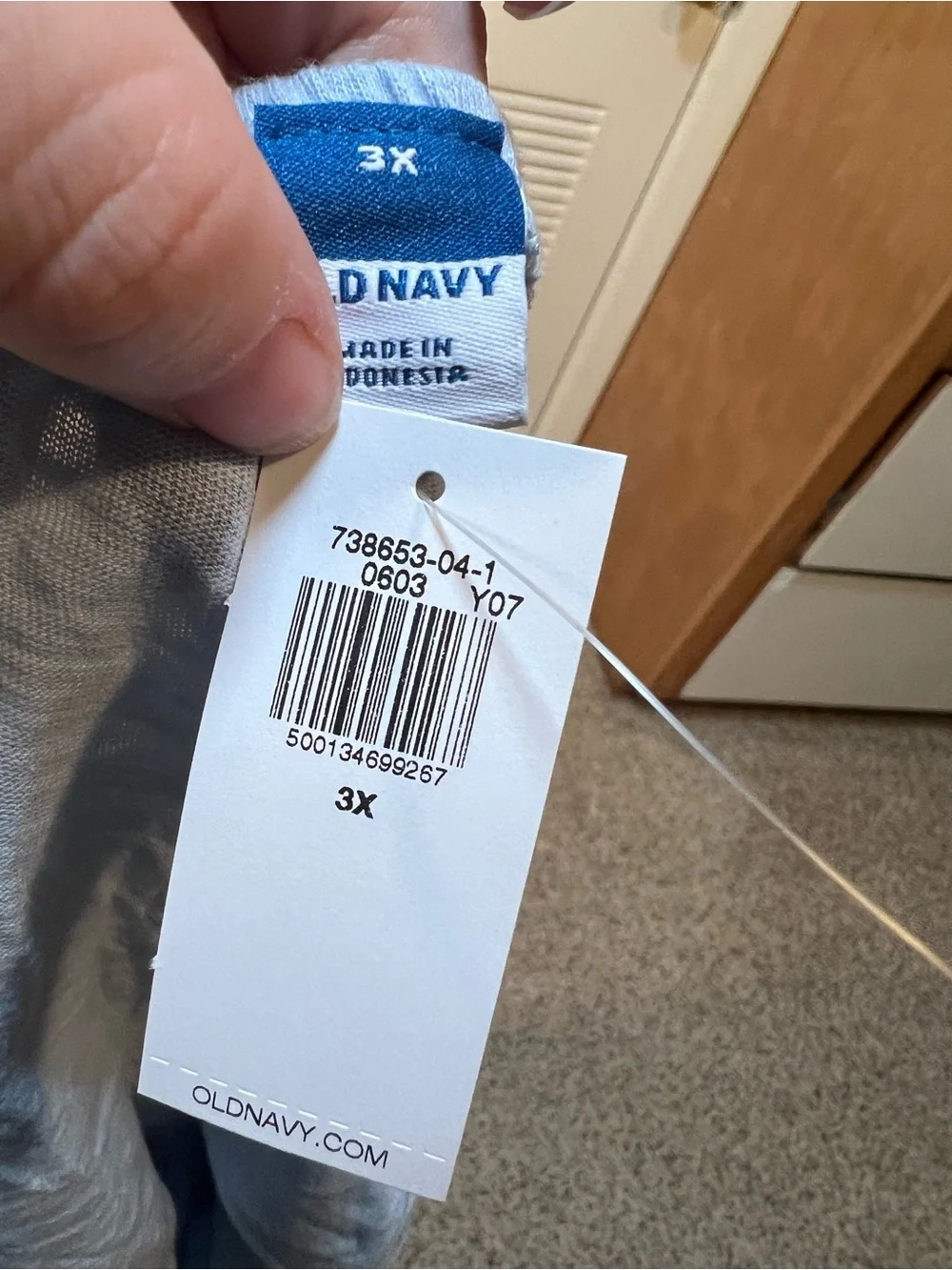 Old Navy Women’s Plus Size 3X Slub-Knit Jersey Square Neck Puff Sleeve Top Blue